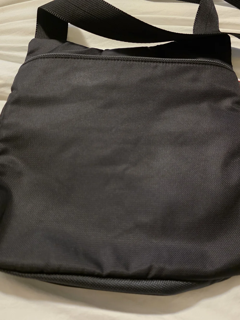 Tumi T-Tech Black Men’s Messenger Crossbody Bag with Subtle Red Accents, 5132D